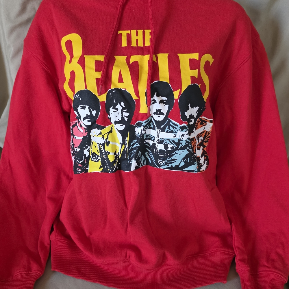 The Beatles Red and Yellow Graphic Hoodie